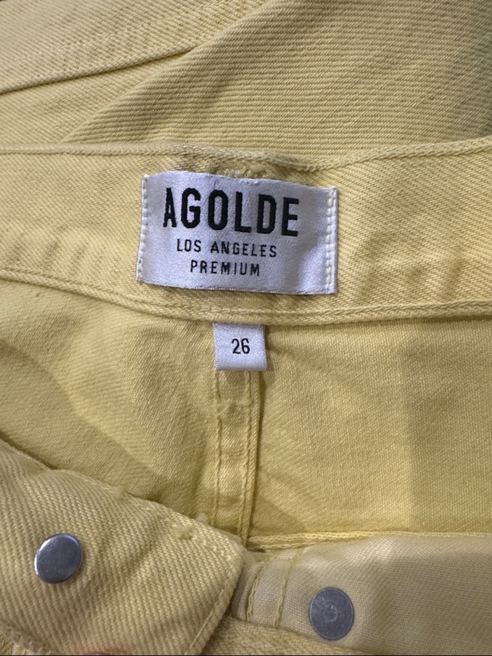 Agolde Pinch Waist High Rise Jeans Lemon Yellow Size 26 - Picture 9 of 16